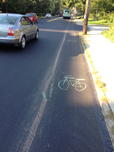 Bike Lane in Chalk Negley Ave Bike Lane